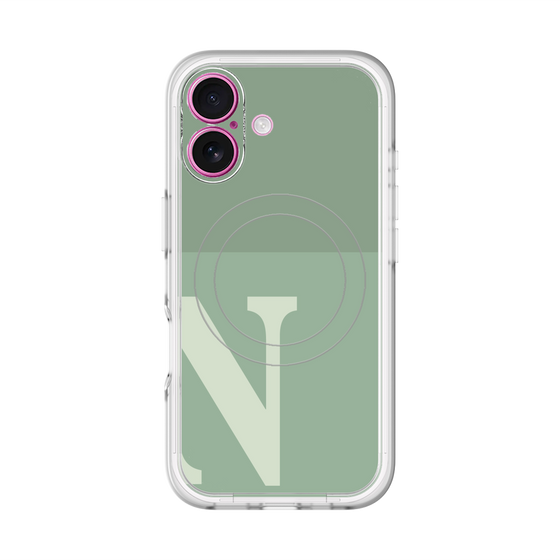 スリムプロテクションプレミアムケース with MagSafe［ オリジナル - initial two tone - N green ］