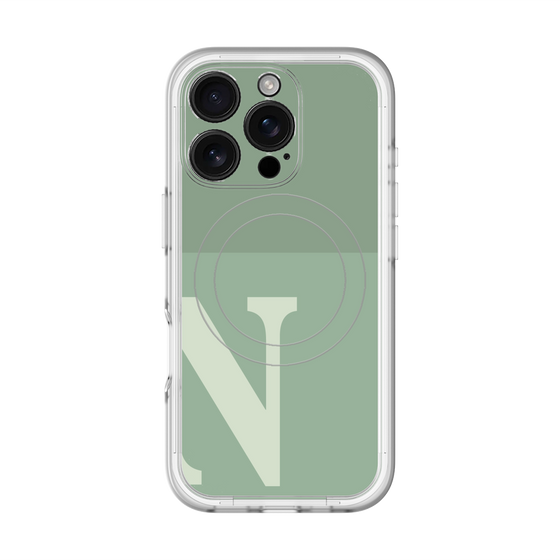 スリムプロテクションプレミアムケース with MagSafe［ オリジナル - initial two tone - N green ］