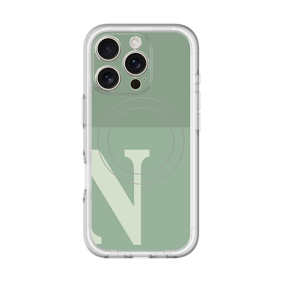 スリムプロテクションプレミアムケース with MagSafe［ オリジナル - initial two tone - N green ］