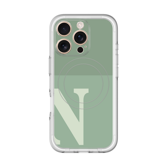 スリムプロテクションプレミアムケース with MagSafe［ オリジナル - initial two tone - N green ］
