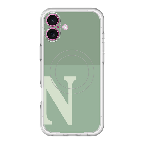 スリムプロテクションプレミアムケース with MagSafe［ オリジナル - initial two tone - N green ］