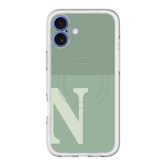 スリムプロテクションプレミアムケース with MagSafe［ オリジナル - initial two tone - N green ］