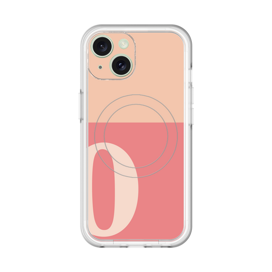 スリムプロテクションプレミアムケース with MagSafe［ オリジナル - initial two tone - O pink ］