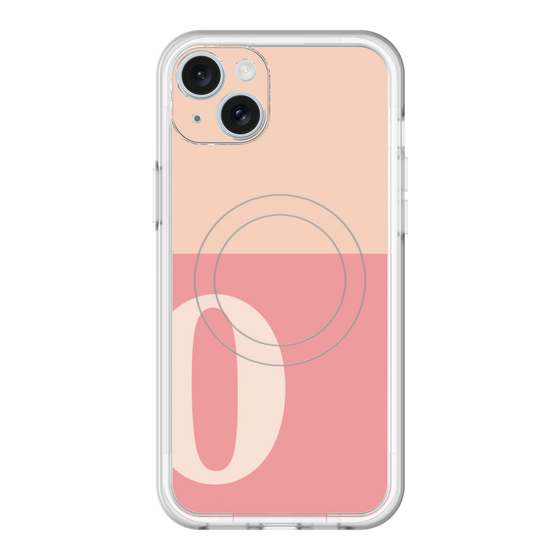 スリムプロテクションプレミアムケース with MagSafe［ オリジナル - initial two tone - O pink ］
