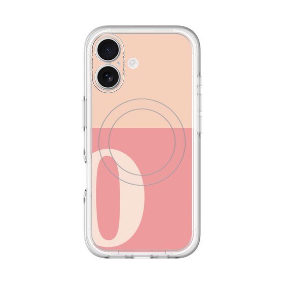 スリムプロテクションプレミアムケース with MagSafe［ オリジナル - initial two tone - O pink ］