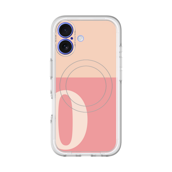 スリムプロテクションプレミアムケース with MagSafe［ オリジナル - initial two tone - O pink ］