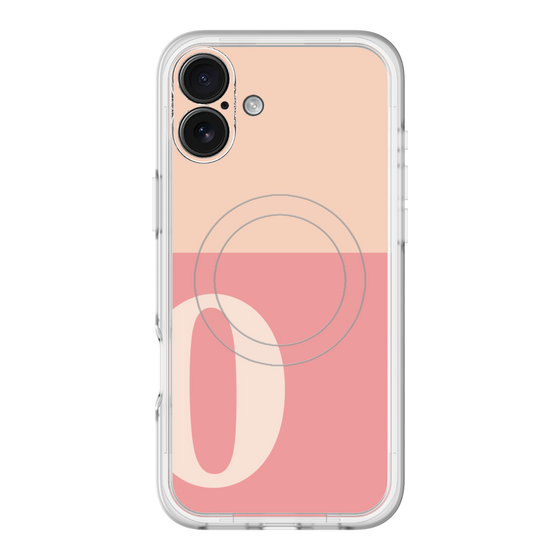 スリムプロテクションプレミアムケース with MagSafe［ オリジナル - initial two tone - O pink ］