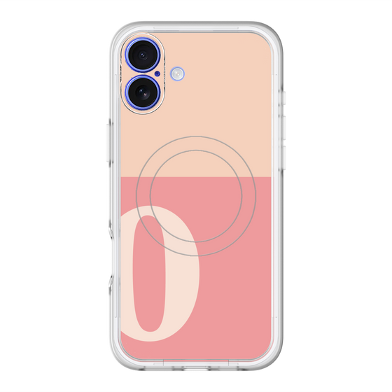 スリムプロテクションプレミアムケース with MagSafe［ オリジナル - initial two tone - O pink ］