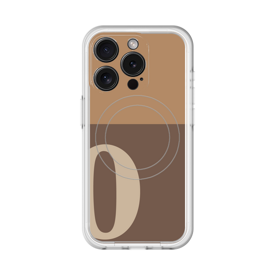 スリムプロテクションプレミアムケース with MagSafe［ オリジナル - initial two tone - O brown ］