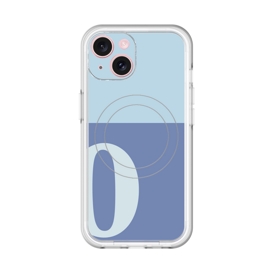スリムプロテクションプレミアムケース with MagSafe［ オリジナル - initial two tone - O blue ］