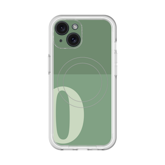スリムプロテクションプレミアムケース with MagSafe［ オリジナル - initial two tone - O green ］