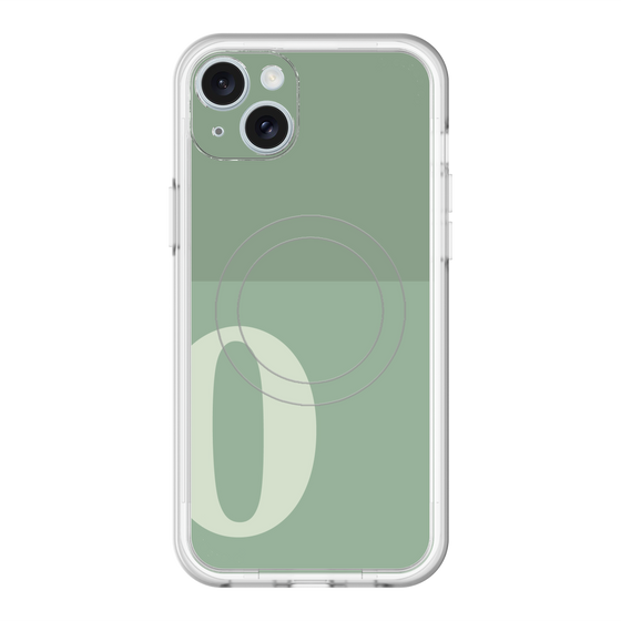 スリムプロテクションプレミアムケース with MagSafe［ オリジナル - initial two tone - O green ］