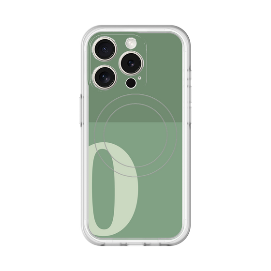 スリムプロテクションプレミアムケース with MagSafe［ オリジナル - initial two tone - O green ］
