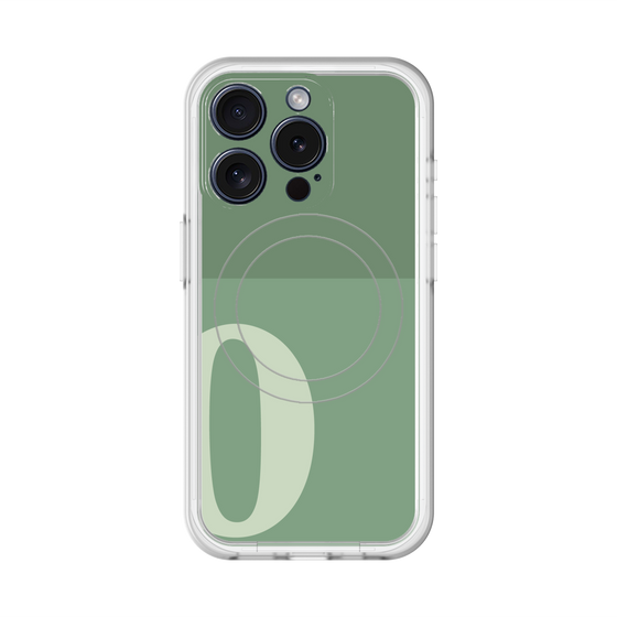 スリムプロテクションプレミアムケース with MagSafe［ オリジナル - initial two tone - O green ］
