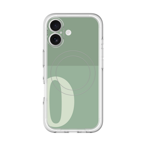 スリムプロテクションプレミアムケース with MagSafe［ オリジナル - initial two tone - O green ］