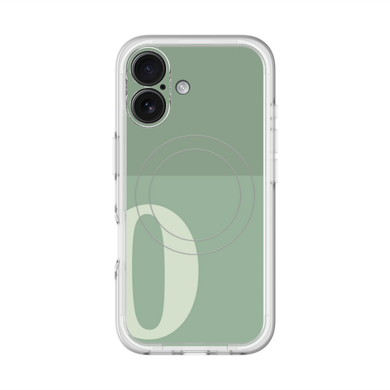 スリムプロテクションプレミアムケース with MagSafe［ オリジナル - initial two tone - O green ］