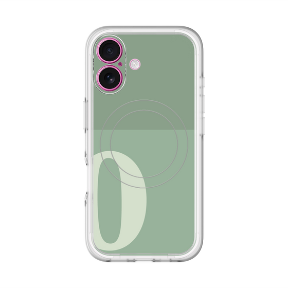 スリムプロテクションプレミアムケース with MagSafe［ オリジナル - initial two tone - O green ］