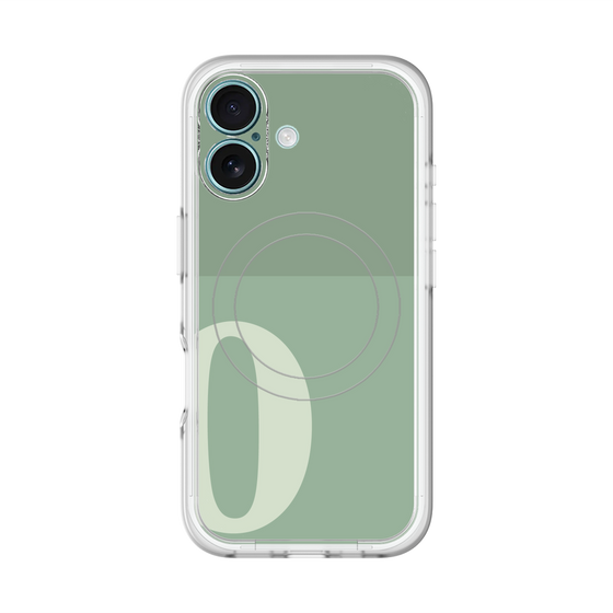 スリムプロテクションプレミアムケース with MagSafe［ オリジナル - initial two tone - O green ］