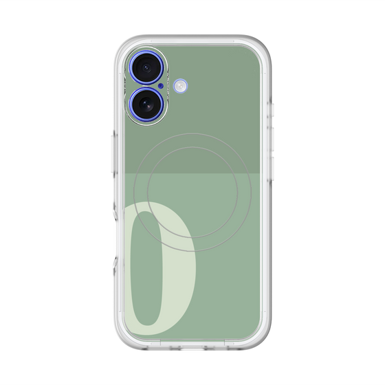 スリムプロテクションプレミアムケース with MagSafe［ オリジナル - initial two tone - O green ］