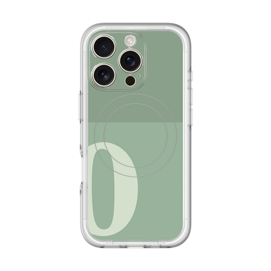 スリムプロテクションプレミアムケース with MagSafe［ オリジナル - initial two tone - O green ］