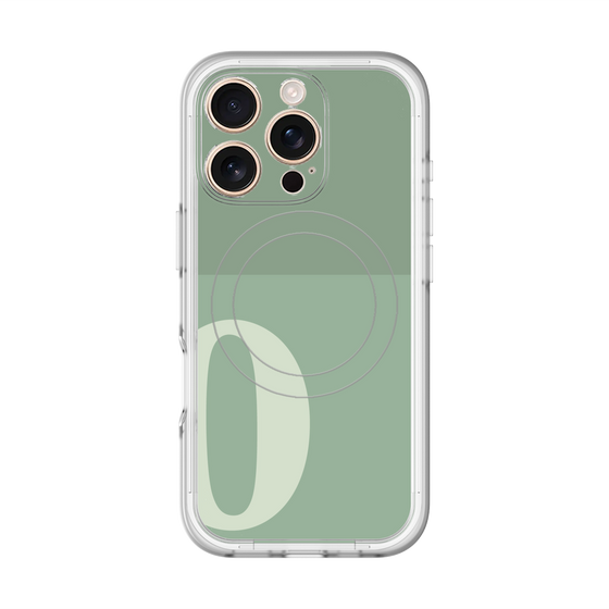 スリムプロテクションプレミアムケース with MagSafe［ オリジナル - initial two tone - O green ］