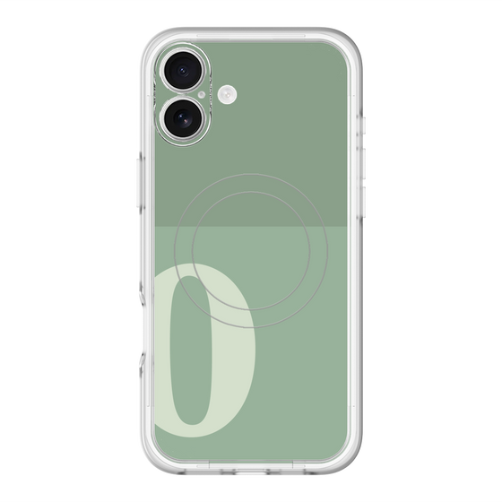 スリムプロテクションプレミアムケース with MagSafe［ オリジナル - initial two tone - O green ］