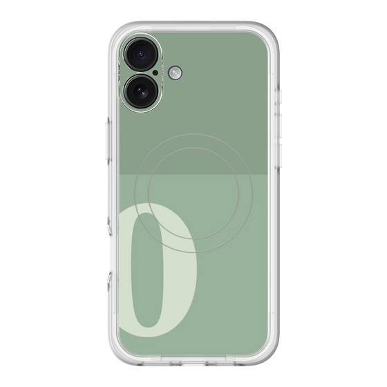 スリムプロテクションプレミアムケース with MagSafe［ オリジナル - initial two tone - O green ］