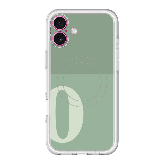 スリムプロテクションプレミアムケース with MagSafe［ オリジナル - initial two tone - O green ］