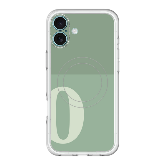 スリムプロテクションプレミアムケース with MagSafe［ オリジナル - initial two tone - O green ］
