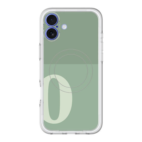 スリムプロテクションプレミアムケース with MagSafe［ オリジナル - initial two tone - O green ］