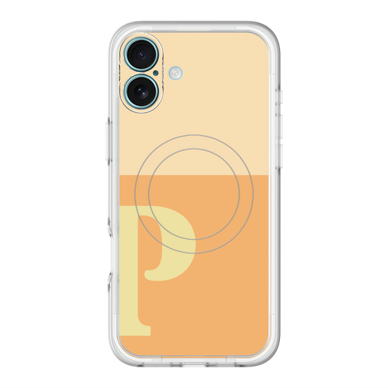 スリムプロテクションプレミアムケース with MagSafe［ オリジナル - initial two tone - P orange ］