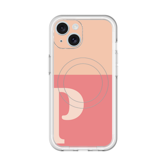 スリムプロテクションプレミアムケース with MagSafe［ オリジナル - initial two tone - P pink ］