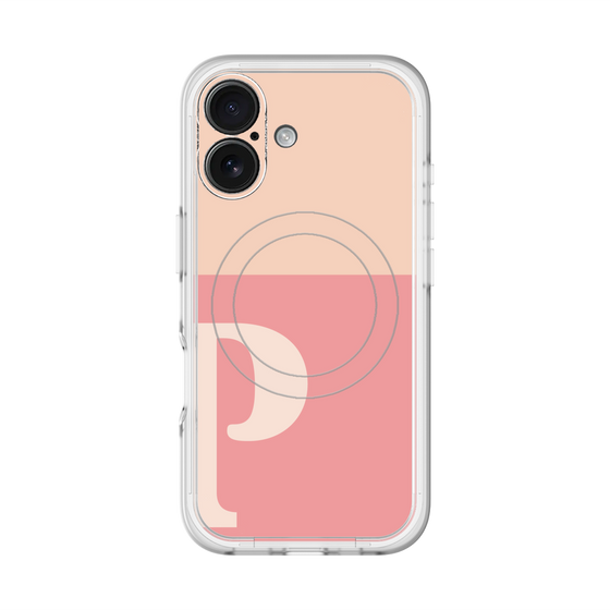 スリムプロテクションプレミアムケース with MagSafe［ オリジナル - initial two tone - P pink ］