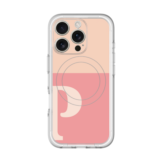 スリムプロテクションプレミアムケース with MagSafe［ オリジナル - initial two tone - P pink ］