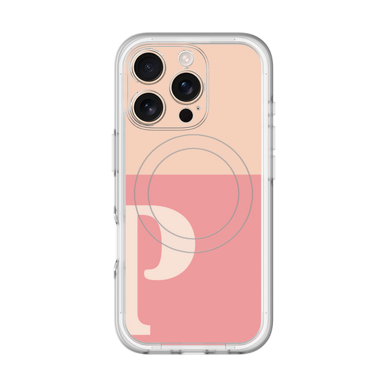 スリムプロテクションプレミアムケース with MagSafe［ オリジナル - initial two tone - P pink ］