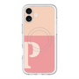 スリムプロテクションプレミアムケース with MagSafe［ オリジナル - initial two tone - P pink ］