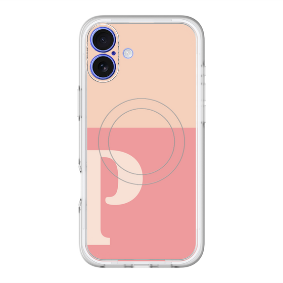 スリムプロテクションプレミアムケース with MagSafe［ オリジナル - initial two tone - P pink ］