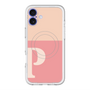 スリムプロテクションプレミアムケース with MagSafe［ オリジナル - initial two tone - P pink ］