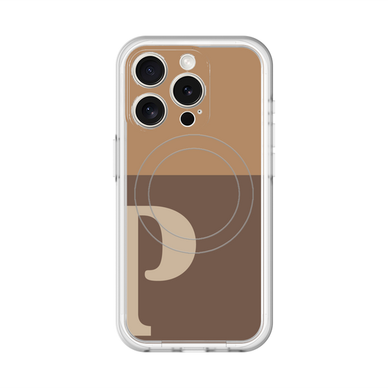 スリムプロテクションプレミアムケース with MagSafe［ オリジナル - initial two tone - P brown ］