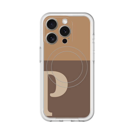 スリムプロテクションプレミアムケース with MagSafe［ オリジナル - initial two tone - P brown ］