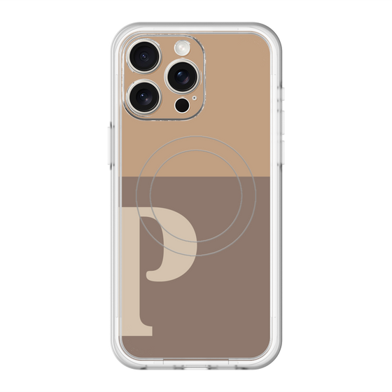 スリムプロテクションプレミアムケース with MagSafe［ オリジナル - initial two tone - P brown ］