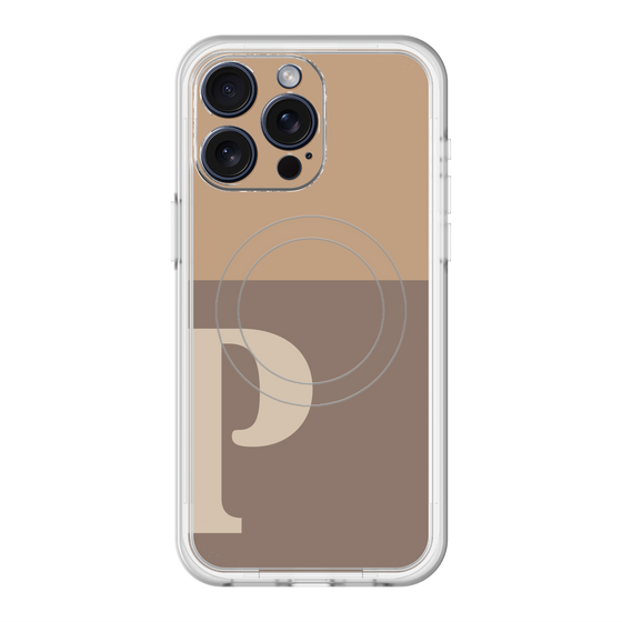 スリムプロテクションプレミアムケース with MagSafe［ オリジナル - initial two tone - P brown ］