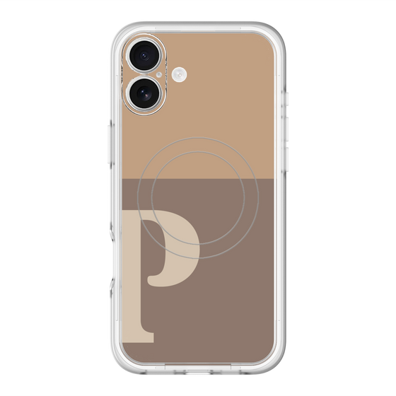 スリムプロテクションプレミアムケース with MagSafe［ オリジナル - initial two tone - P brown ］