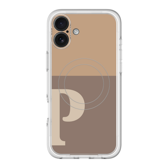 スリムプロテクションプレミアムケース with MagSafe［ オリジナル - initial two tone - P brown ］