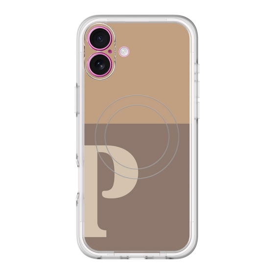 スリムプロテクションプレミアムケース with MagSafe［ オリジナル - initial two tone - P brown ］