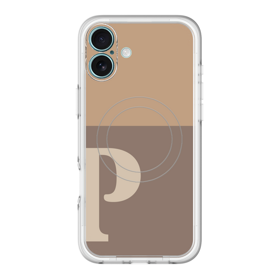 スリムプロテクションプレミアムケース with MagSafe［ オリジナル - initial two tone - P brown ］