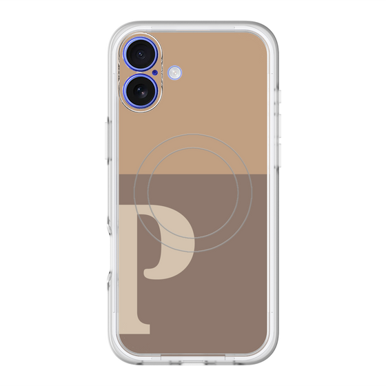スリムプロテクションプレミアムケース with MagSafe［ オリジナル - initial two tone - P brown ］