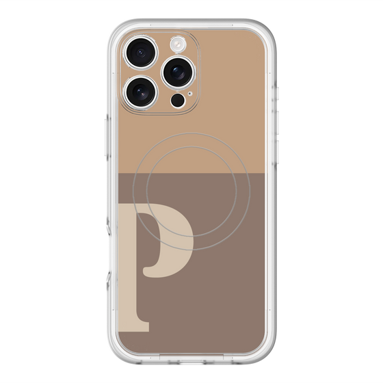 スリムプロテクションプレミアムケース with MagSafe［ オリジナル - initial two tone - P brown ］