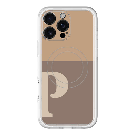 スリムプロテクションプレミアムケース with MagSafe［ オリジナル - initial two tone - P brown ］