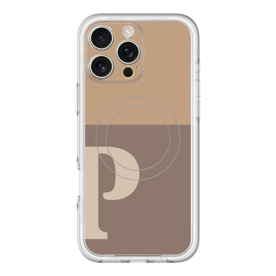 スリムプロテクションプレミアムケース with MagSafe［ オリジナル - initial two tone - P brown ］